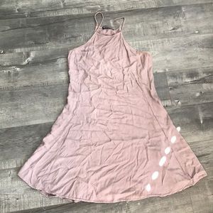 Mauve purple high neckline shift dress